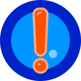 A warning exclamation point